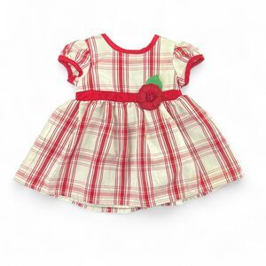 Red and white plaid Christmas Holiday Dress size 3-6 months